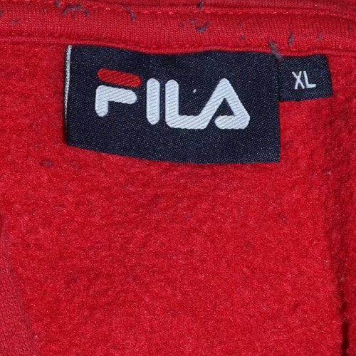 Mens UK Size XL FILA Red Pullover Hoodie