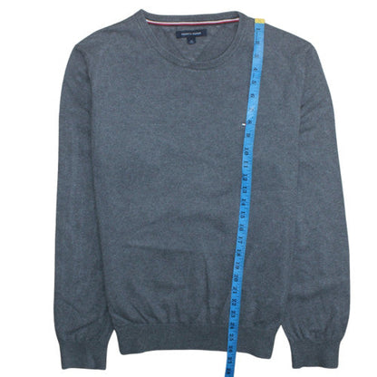 Tommy Hilfiger Men’s Grey Cotton Crew Neck Pullover Jumper L