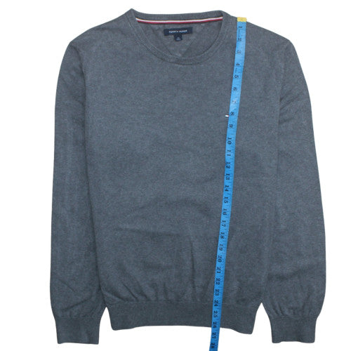Tommy Hilfiger Men’s Grey Cotton Crew Neck Pullover Jumper L