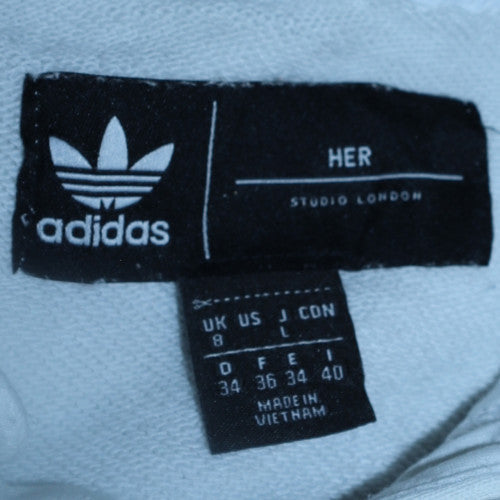 Womens UK Size 8 adidas White Pullover Hoodie