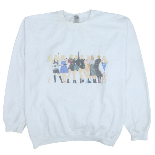 Womens UK Size 4XL Gildan White Pullover Sweatshirt