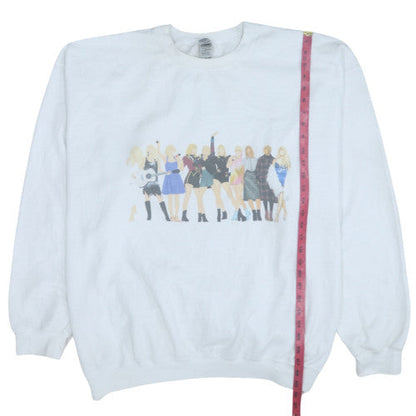 Womens UK Size 4XL Gildan White Pullover Sweatshirt