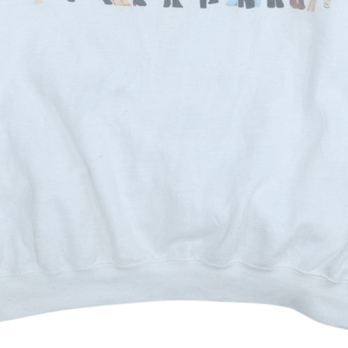 Womens UK Size 4XL Gildan White Pullover Sweatshirt