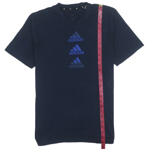 Adidas Men's Navy Blue Crew Neck Short Sleeve T-Shirt M Cotton