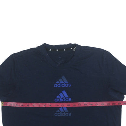 Adidas Men's Navy Blue Crew Neck Short Sleeve T-Shirt M Cotton