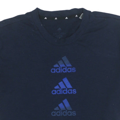 Adidas Men's Navy Blue Crew Neck Short Sleeve T-Shirt M Cotton