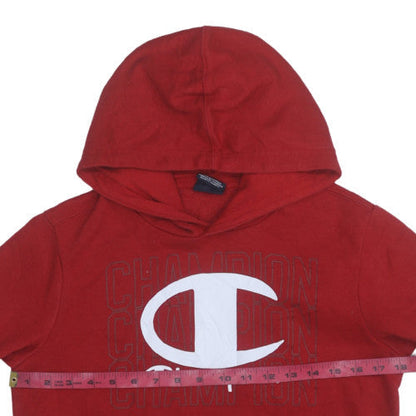 Champion Boys Red Pullover Hoodie 13-14 Years Logo Graphic Fleece