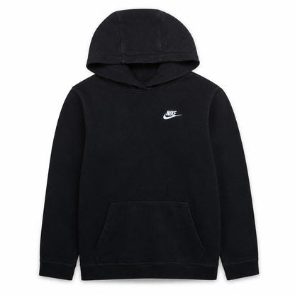 Front view of Nike boys’ black pullover hoodie xl (158-170cm) fleece sportswear