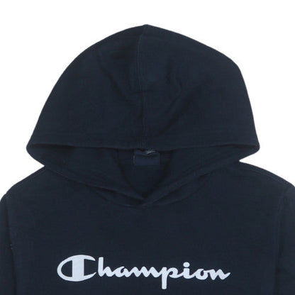 Champion Boys Black 2XL Pullover Fleece Hoodie with Logo Print