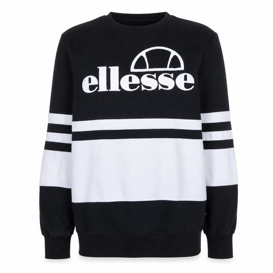 Front view of Ellesse women’s black white sweatshirt, size UK 4, cotton pullover