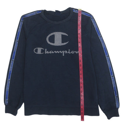 Champion Boys Blue Logo Pullover Sweatshirt 15-16 Years Fleece Crew Neck