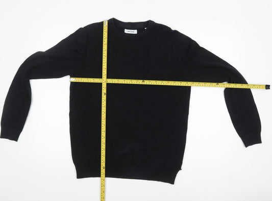 Jack & Jones Men's Black Cotton Crew Neck Pullover Jumper M