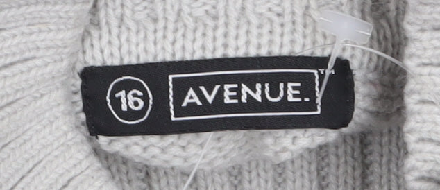 Womens UK Size 16 Avenue Grey Tunic Jumper