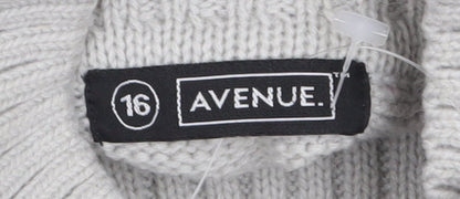 Womens UK Size 16 Avenue Grey Tunic Jumper