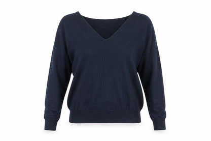 Gap Women's Blue V-Neck Long Sleeve Cotton Wool Pullover Jumper M