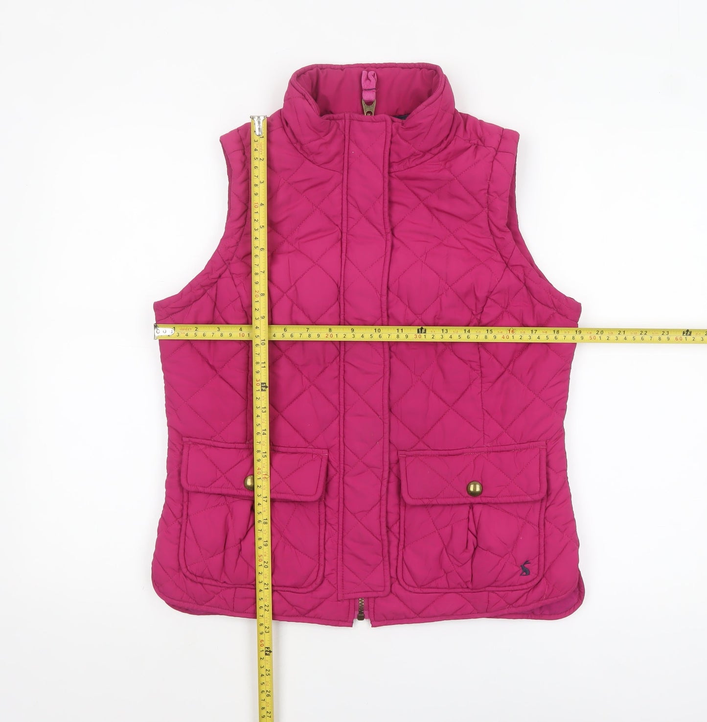Joules Women's Pink Quilted Waistcoat Gilet UK 12 Sleeveless Outdoor