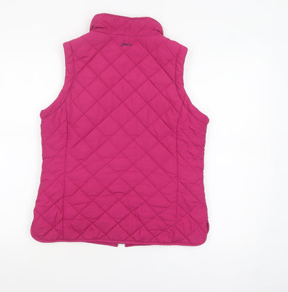 Joules Women's Pink Quilted Waistcoat Gilet UK 12 Sleeveless Outdoor