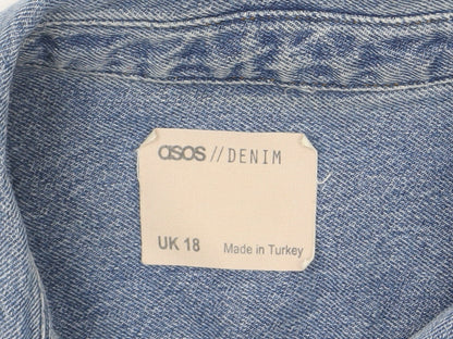 ASOS Women Blue Denim Relaxed Fit Jacket UK 18 Classic Casual