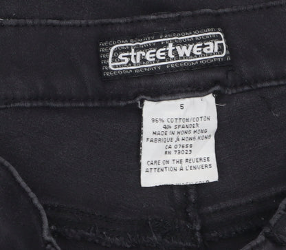 Streetwear Womens Black Flared Slim Stretch Jeans Size 5