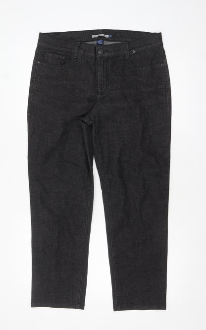 Bandolino Blu Women's Black Straight Jeans Size 12 Cotton Blend