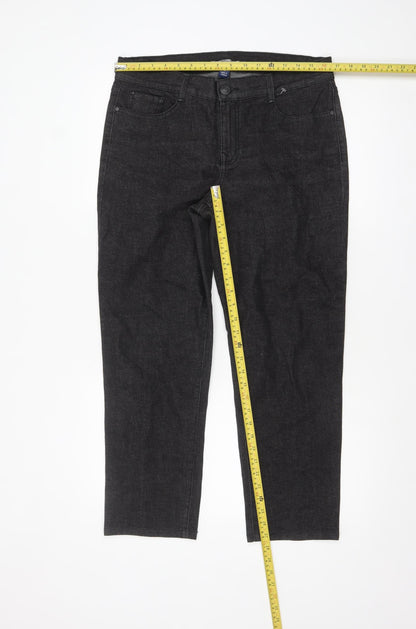 Bandolino Blu Women's Black Straight Jeans Size 12 Cotton Blend