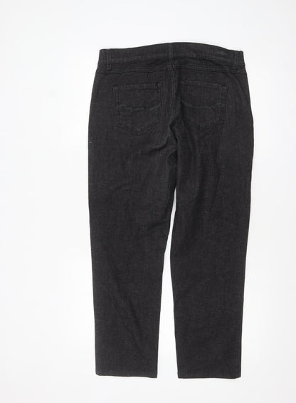 Bandolino Blu Women's Black Straight Jeans Size 12 Cotton Blend
