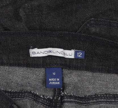 Bandolino Blu Women's Black Straight Jeans Size 12 Cotton Blend