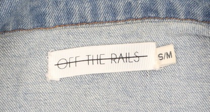 Off The Rails Womens Blue Long Denim Jacket S Beaded Virgo Design