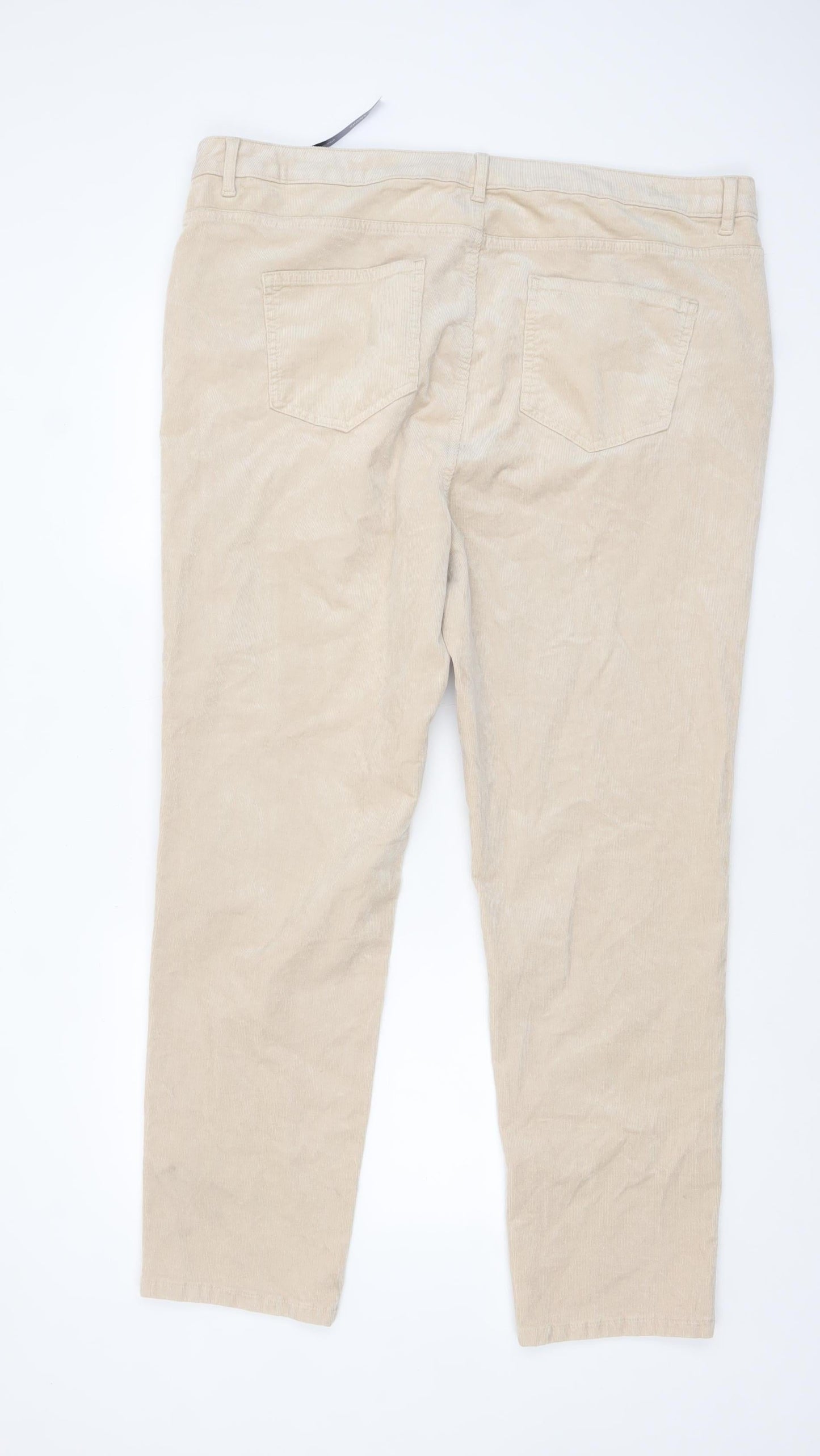 Womens UK Size 22 Marks and Spencer Regular Fit Casual Workwear Beige Trousers