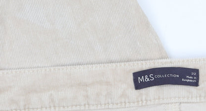 Womens UK Size 22 Marks and Spencer Regular Fit Casual Workwear Beige Trousers