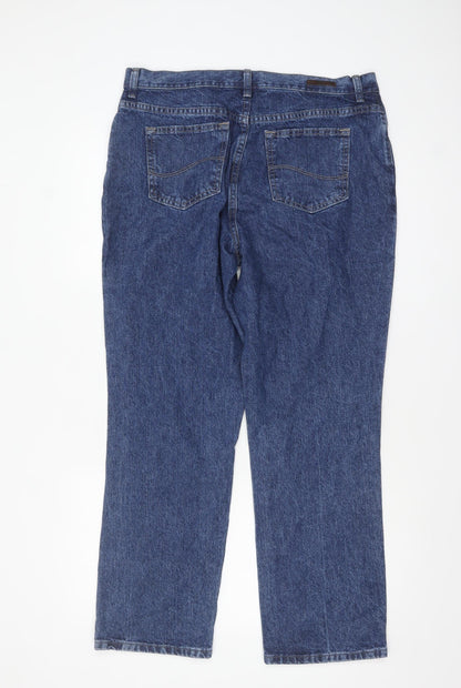 Lee Women's Blue Size 12 Relaxed Fit Straight Leg Jeans