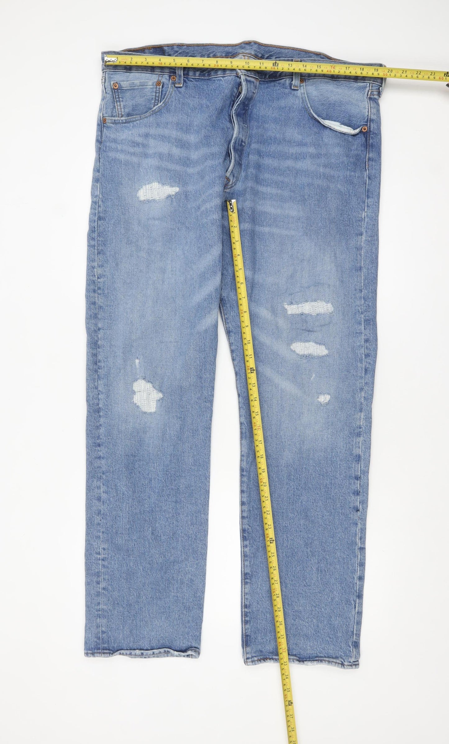 Levi Strauss 501 '93 Men's Blue Distressed Straight Jeans W40 L32