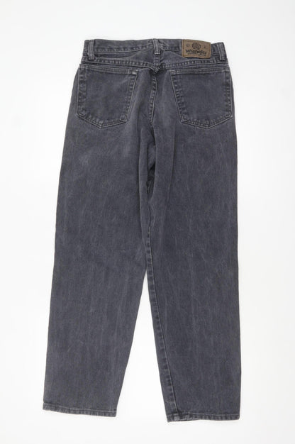 Wrangler Men's Black Acid Wash Straight Jeans 30x30 Cotton Denim