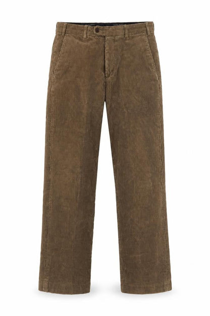 Brook Taverner Men's Brown Corduroy Chino Trousers 34W Classic Fit