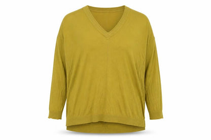 Next Women's Mustard V-Neck Long Sleeve Pullover Jumper Size 16