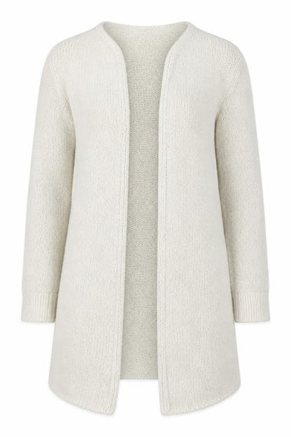 Missguided Women Ivory Chunky Knit Long Sleeve Open Cardigan Size 10/12