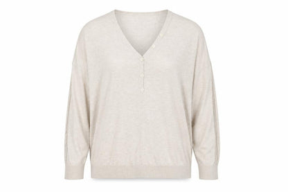 Next Womens Beige V-Neck Relaxed Knit Jumper Size M