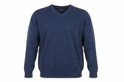 Pre End Men's Blue V-Neck Cotton Pullover Jumper XL