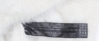 Zara Women White V-Neck Knit Pullover Jumper Size 14