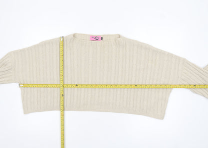 Miss Foxy Women’s Beige Cable-Knit Plus Size Jumper 20-24 Acrylic