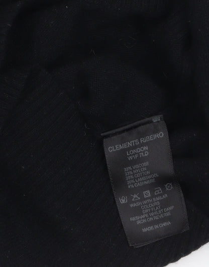 Clements Ribeiro Women’s Black Beaded Collar Jumper Size 14