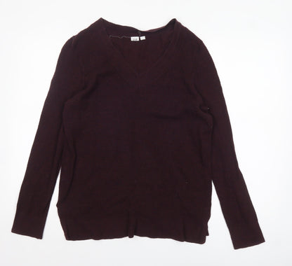 GAP Men’s Brown Cotton Blend V-Neck Jumper Size L