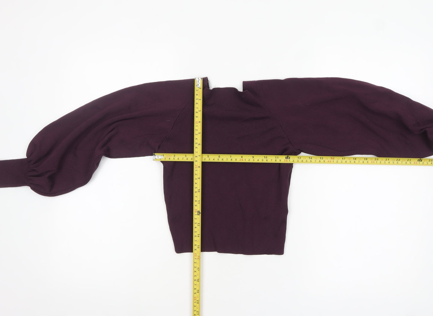 Topshop Women Purple Balloon Sleeve Knit Jumper Size 8