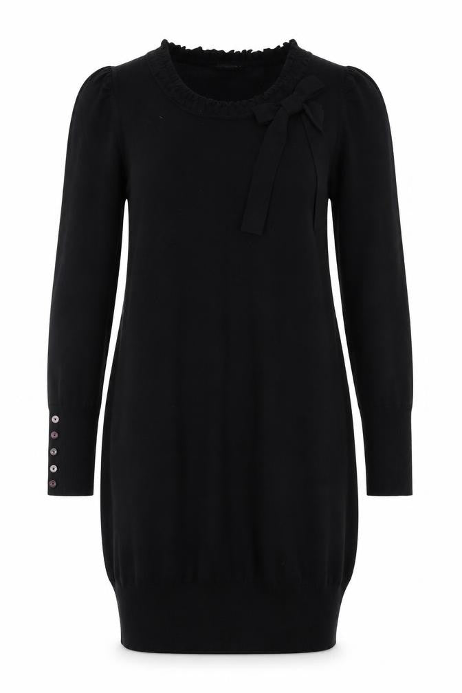 Whistles Women's Black Knit Bow Detail Pullover Jumper Size 2