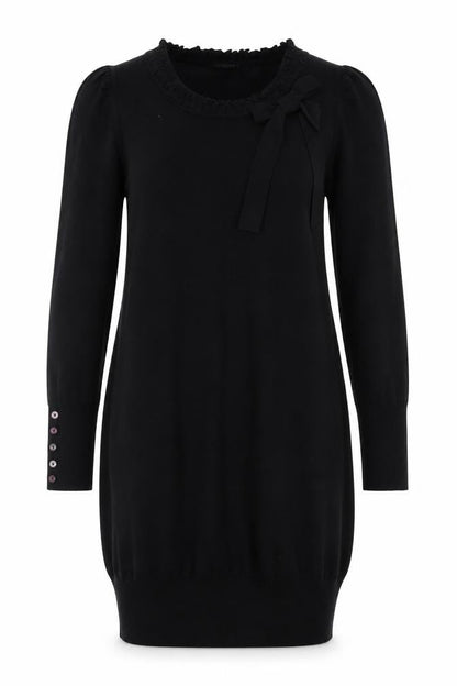 Whistles Women's Black Knit Bow Detail Pullover Jumper Size 2