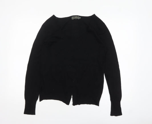 Mint Velvet Womens Black Size 8 Scoop Neck Hook Cardigan