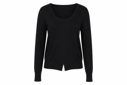 Mint Velvet Womens Black Size 8 Scoop Neck Hook Cardigan