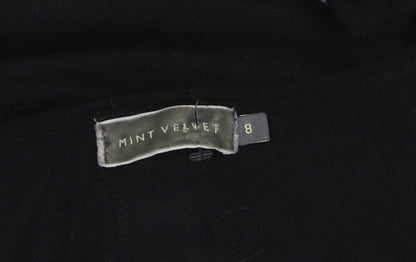 Mint Velvet Womens Black Size 8 Scoop Neck Hook Cardigan