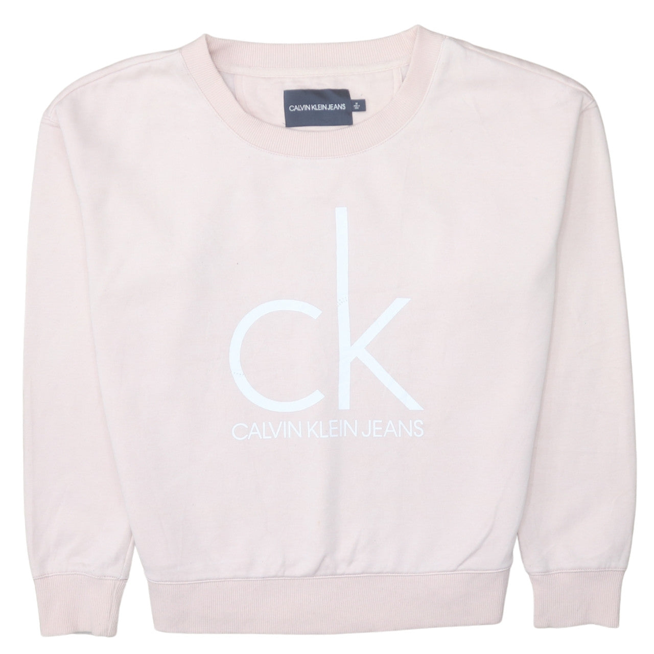 Womens UK Size M Calvin Klein Jeans Pink Pullover Sweatshirt
