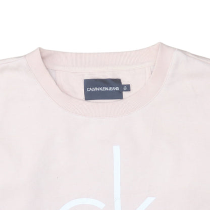 Womens UK Size M Calvin Klein Jeans Pink Pullover Sweatshirt